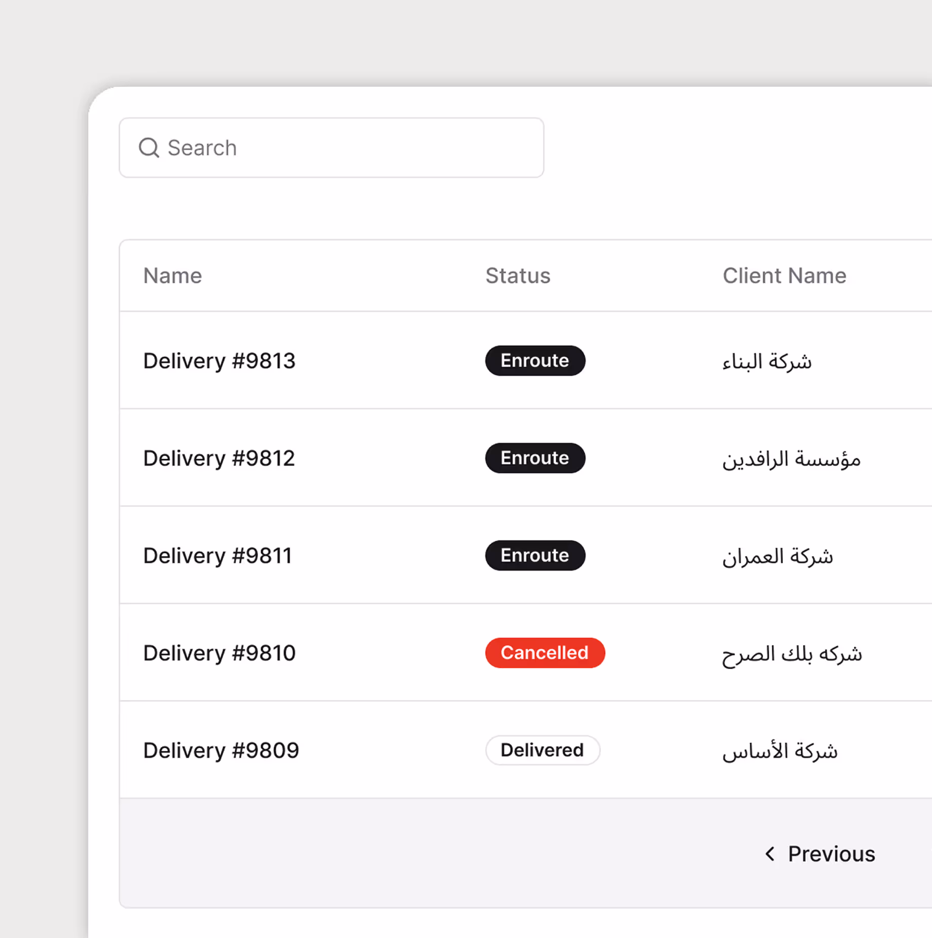 Searchable delivery archive